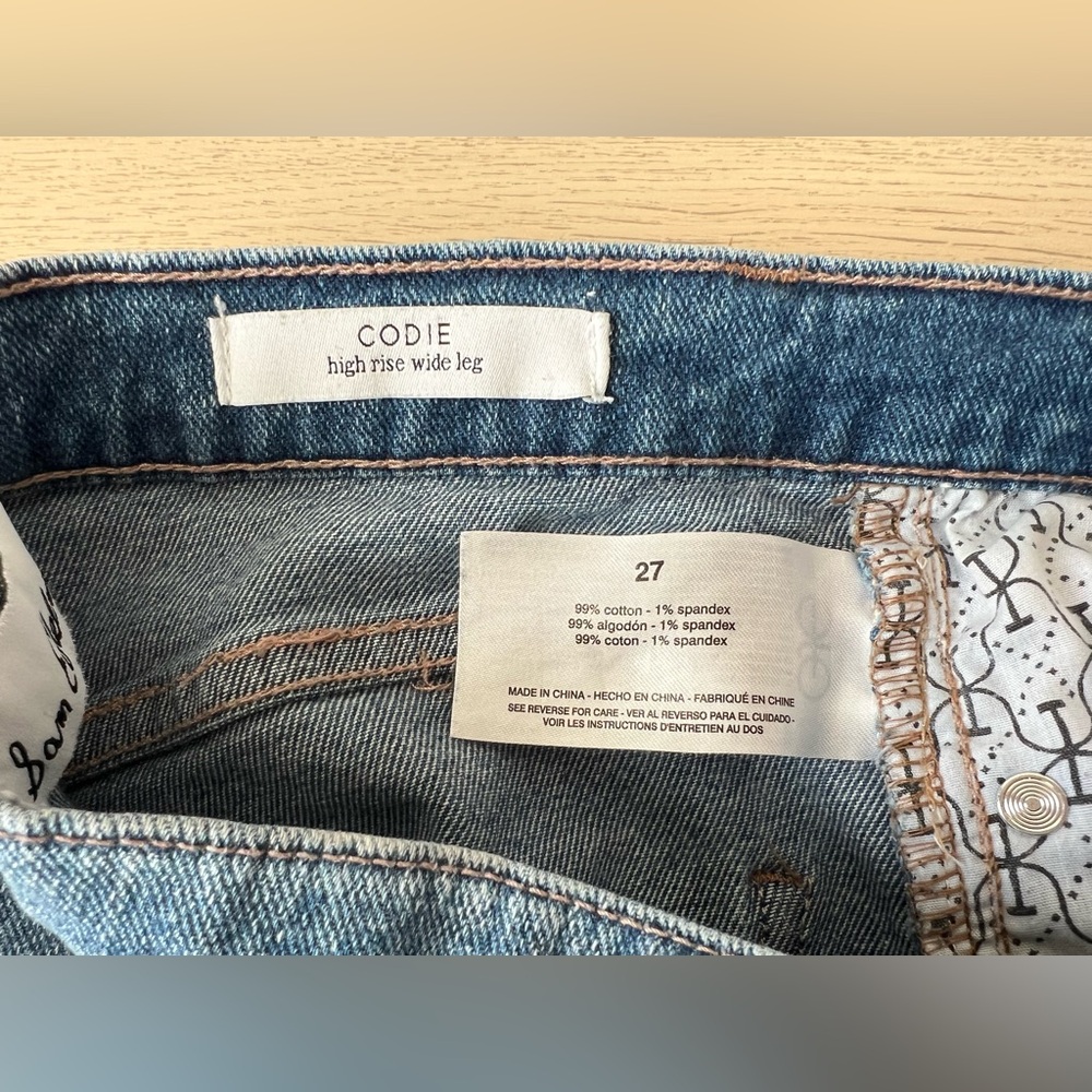 Sam Edelman Codie Wide Leg Jeans High Rise Size 27 Blue Denim - Picture 7 of 13